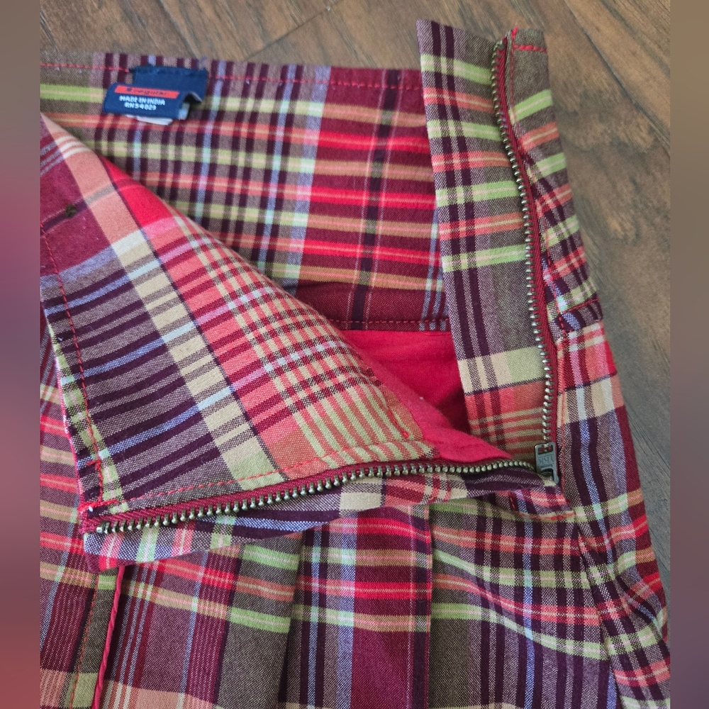 GAP Girls 8 Red Brown Fall Plaid Skort - Picture 8 of 8